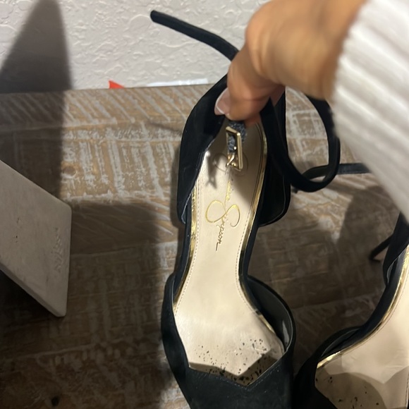 👟👠Jessica Simpson high heels black  shoes size 7M used sign of wearing out - Picture 6 of 15